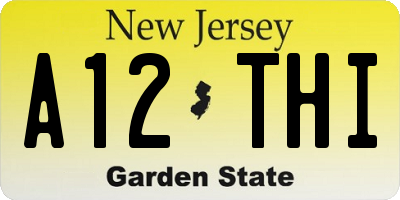 NJ license plate A12THI