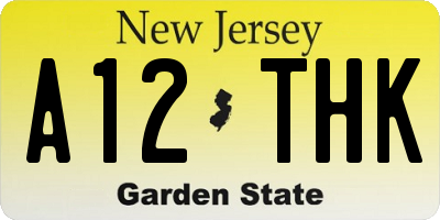 NJ license plate A12THK