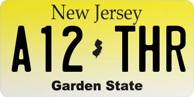 NJ license plate A12THR