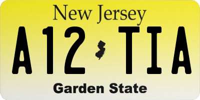 NJ license plate A12TIA