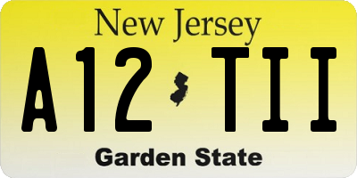 NJ license plate A12TII