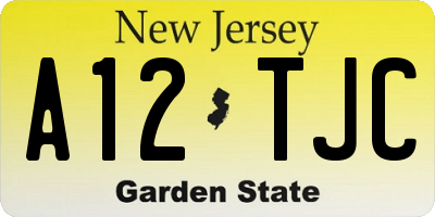 NJ license plate A12TJC