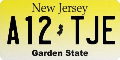 NJ license plate A12TJE
