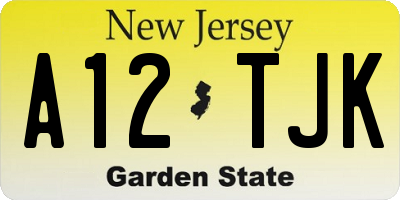 NJ license plate A12TJK