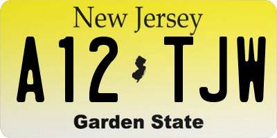 NJ license plate A12TJW