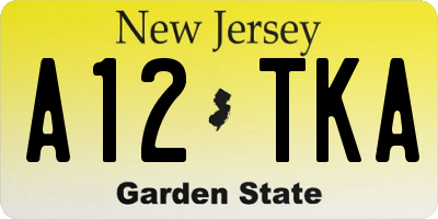 NJ license plate A12TKA