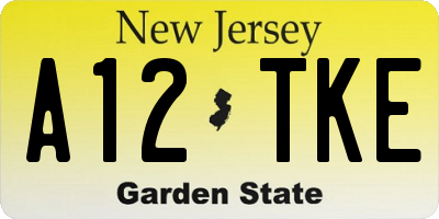 NJ license plate A12TKE