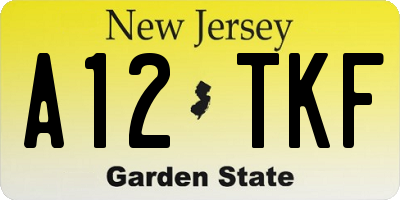 NJ license plate A12TKF