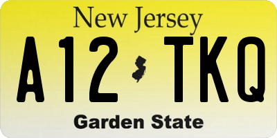 NJ license plate A12TKQ
