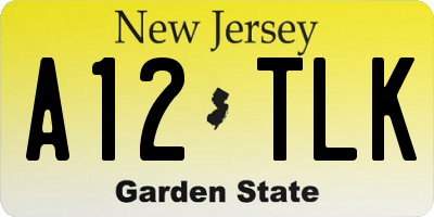 NJ license plate A12TLK