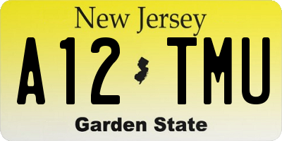 NJ license plate A12TMU