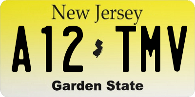 NJ license plate A12TMV