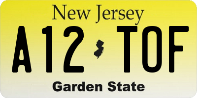 NJ license plate A12TOF