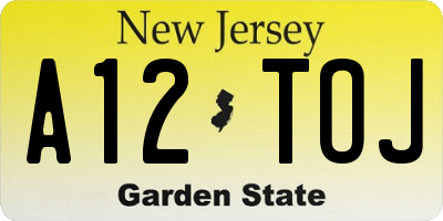 NJ license plate A12TOJ