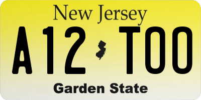 NJ license plate A12TOO