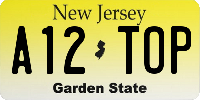 NJ license plate A12TOP