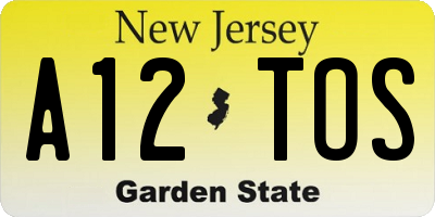 NJ license plate A12TOS