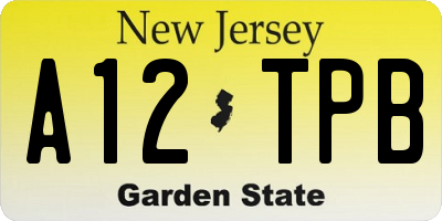 NJ license plate A12TPB