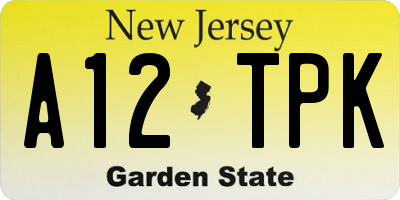 NJ license plate A12TPK