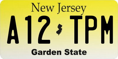 NJ license plate A12TPM