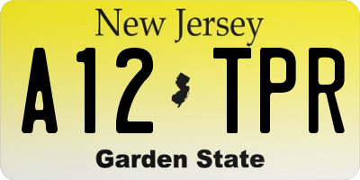 NJ license plate A12TPR