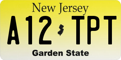 NJ license plate A12TPT