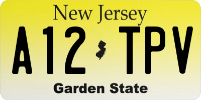 NJ license plate A12TPV