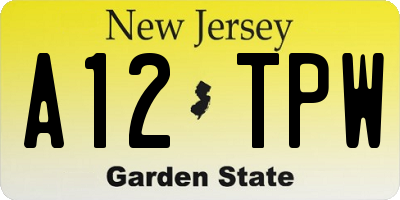 NJ license plate A12TPW
