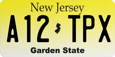 NJ license plate A12TPX