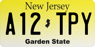 NJ license plate A12TPY