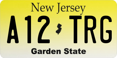 NJ license plate A12TRG