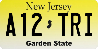 NJ license plate A12TRI