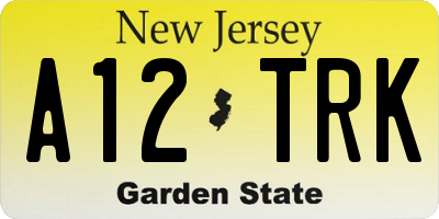 NJ license plate A12TRK