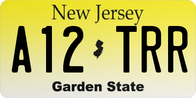 NJ license plate A12TRR