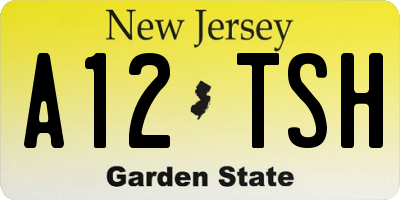 NJ license plate A12TSH