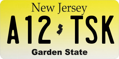NJ license plate A12TSK