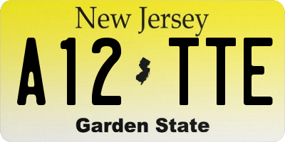 NJ license plate A12TTE