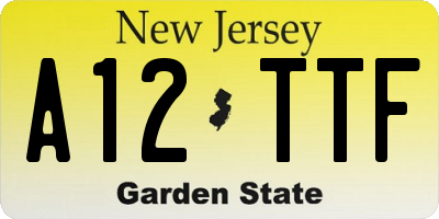 NJ license plate A12TTF