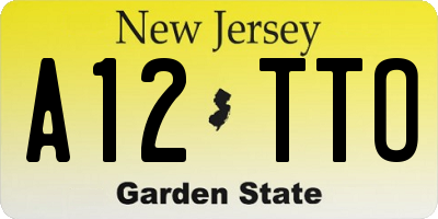 NJ license plate A12TTO