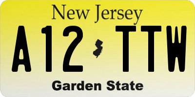 NJ license plate A12TTW