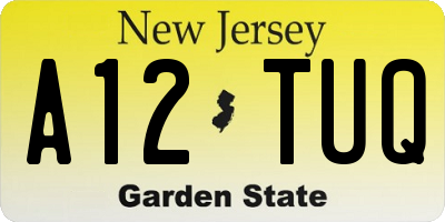 NJ license plate A12TUQ