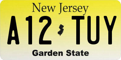 NJ license plate A12TUY