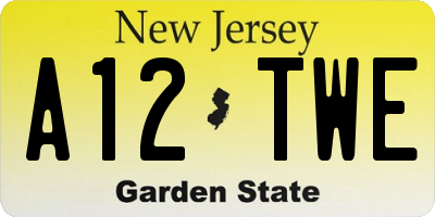 NJ license plate A12TWE