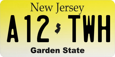 NJ license plate A12TWH