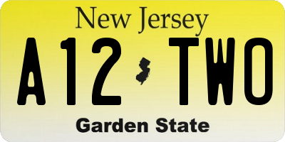 NJ license plate A12TWO