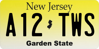NJ license plate A12TWS