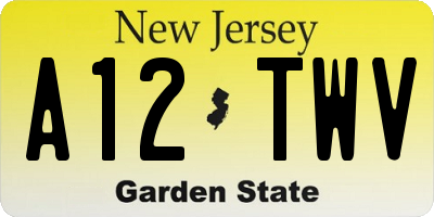 NJ license plate A12TWV