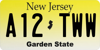 NJ license plate A12TWW