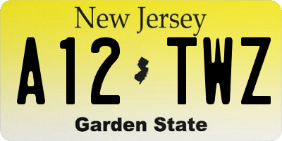 NJ license plate A12TWZ