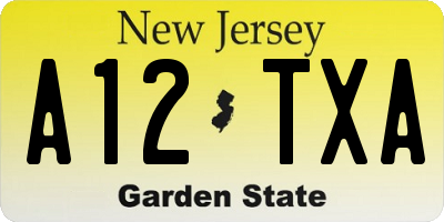 NJ license plate A12TXA